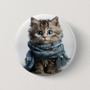 Tommy, de donkerste Tabby Cat Ronde Button 5,7 Cm
