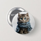 Tommy, de donkerste Tabby Cat Ronde Button 5,7 Cm (Voorkant /achterkant)