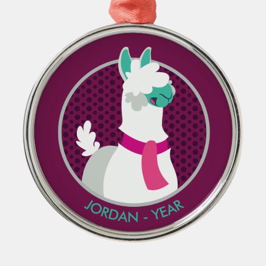 Tommy the Llama Metalen Ornament (Voorkant)