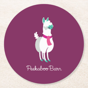 Tommy the Llama Ronde Kartonnen Onderzetter