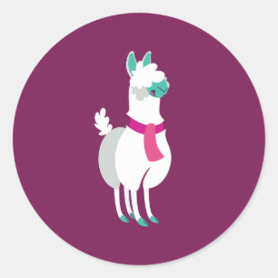 Tommy the Llama Ronde Sticker