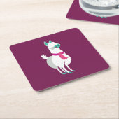 Tommy the Llama Vierkante Kartonnen Onderzetter (Schuin)