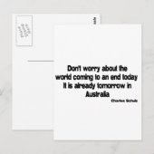 Tomorrow in Australië quote Briefkaart (Voorkant / Achterkant)