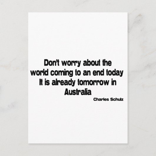 Tomorrow in Australië quote Briefkaart (Voorkant)