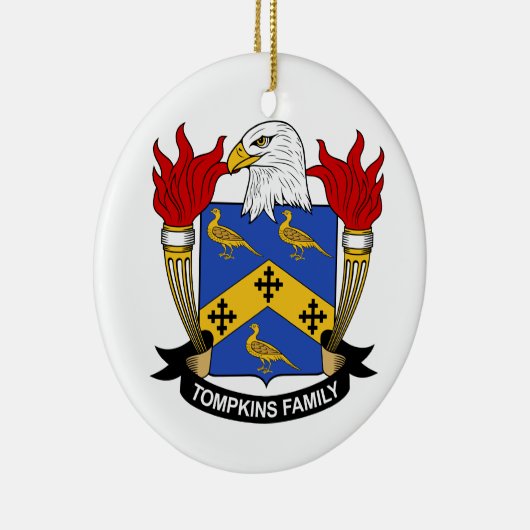 Tompkins Family Crest Keramisch Ornament (Rechts)