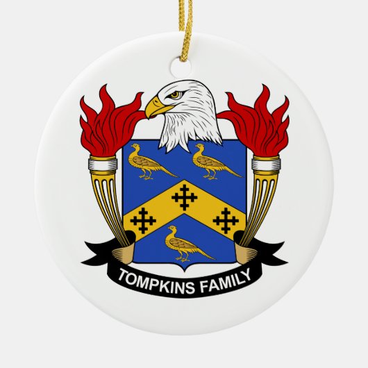 Tompkins Family Crest Keramisch Ornament (Voorkant)