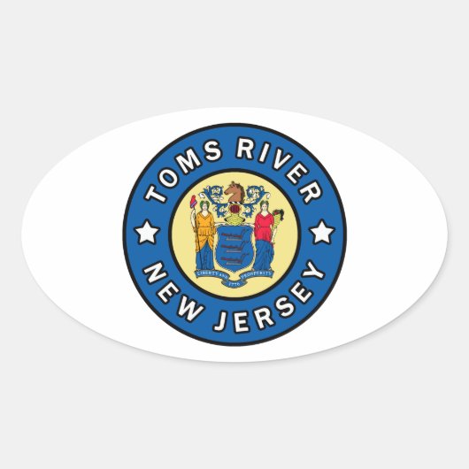 Toms River New Jersey Ovale Sticker (Voorkant)