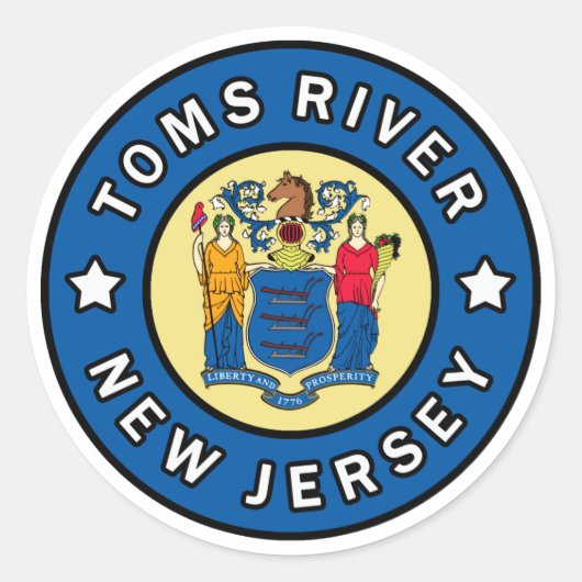 Toms River New Jersey Ronde Sticker (Voorkant)