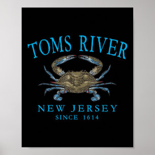 Toms River Nj Blauwe Klauwkrab Sinds 1614 Cyaan Le Poster