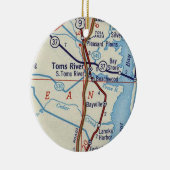Toms River NJ Map Keramisch Ornament (Rechts)