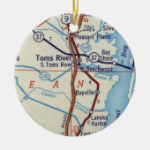 Toms River NJ Map Keramisch Ornament (Voorkant)