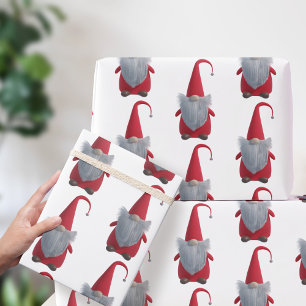 Tomte Nisse Kerstkabouter Rood en Wit Kerstfeest Cadeaupapier