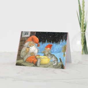 Tomte Nisse, ook bekend als Santa Clause Feestdagen Kaart