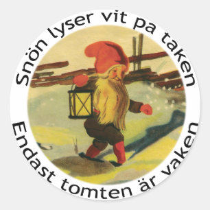 Tomten stickers met Viktor Rydberg gedicht