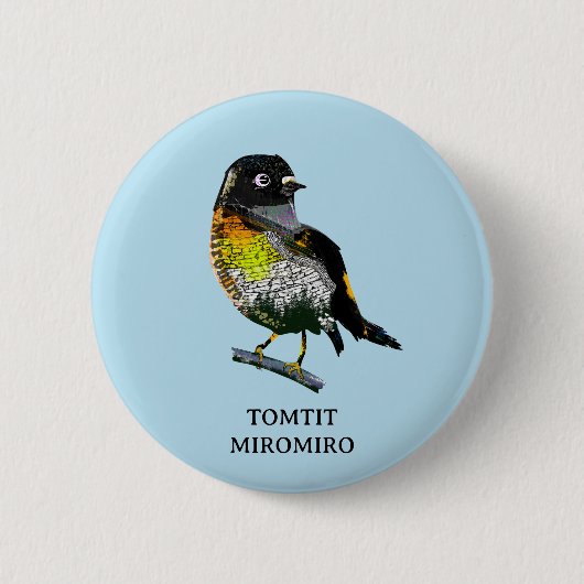 Tomtit Miromiro Ronde Button 5,7 Cm (Voorkant)