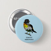 Tomtit Miromiro Ronde Button 5,7 Cm (Voorkant /achterkant)