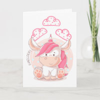 Ton Fun Girl 1ste verjaardag Pink Hair Unicorn