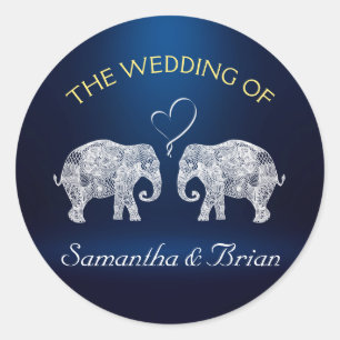TON LOVE Elephant Night Light Wedding Custom Ronde Sticker
