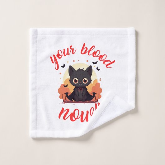 TON SANG MAINTENANT !! - Chaton vampire (Gant de toilette)