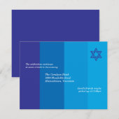 Tonal Blue Bar Mitzvah Reception Invitation Kaart (Voorkant / Achterkant)