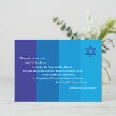 Tonal Blue Bar Mitzvah Uitnodiging (Staand voorkant)
