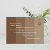 Tonal Brown Bar Mitzvah Uitnodiging (Staand voorkant)