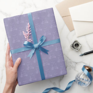 Tonal Golfkarren & Clubs op lichtgrijs indigo Cadeaupapier