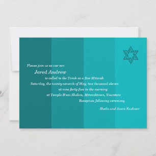 Tonal Seagreen Bar Mitzvah invitation