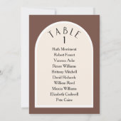 tonalité terre moderne arqué numéro de table plan  (Dos)