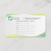 Tonalités vertes de carte de visite (Dos)