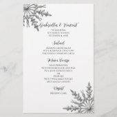 Tone Argent Snowflake Hiver Menu Mariage (Devant)