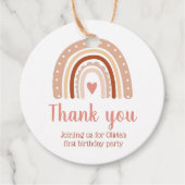 Tone Boho regenboog verjaardagsfeestje dank u Bedankjes Labels (Voorkant)