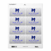 Tone d'argent sur mesure Damask Mini Étiquette bou (Feuille entière)