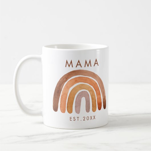 Tone Terme Boho Arc-en-ciel maman café Mug (Gauche)