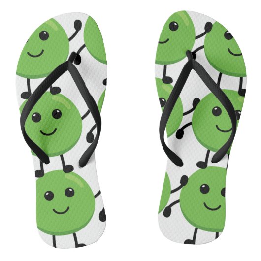 Tong met kleine glanzende erwten - Fun en origina Teenslippers (Voetbed)