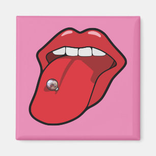 Tong piercing vierkante koelkast magneet