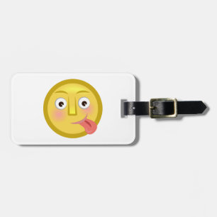 Tong Uit Emoji Grappig Onnozel Gezicht Bagagelabel