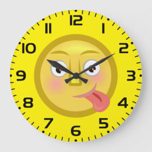Tong Uit Emoji Grappig Onnozel Gezicht Grote Klok