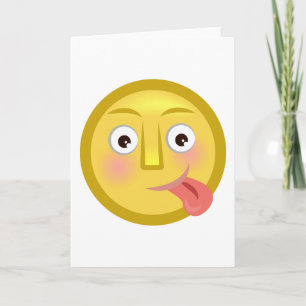 Tong Uit Emoji Grappig Onnozel Gezicht Kaart