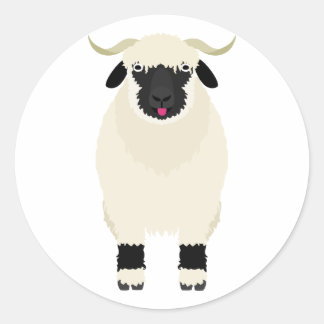 Tong uit Wallis zwarte neus schapen Ronde Sticker