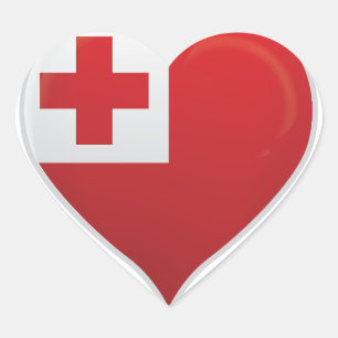 Tonga amour drapeau orgueil autocollant coeur