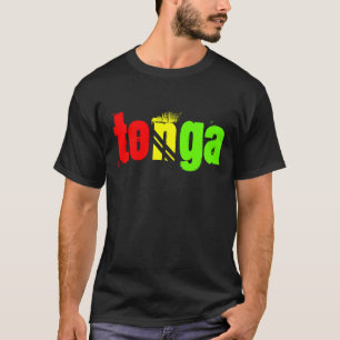 Tonga genoemd t-shirt in Reggae-kleuren