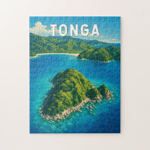 Tonga Illustratie Reis Kunst Vintage Legpuzzel