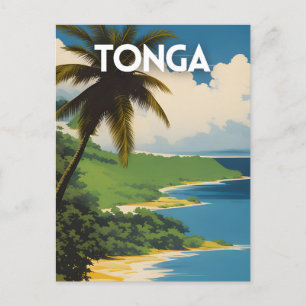 Tonga Retro Travel Poster Briefkaart
