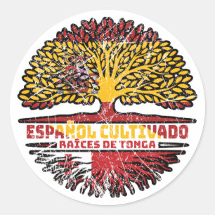 Tonga Tongan Spain Ronde Sticker