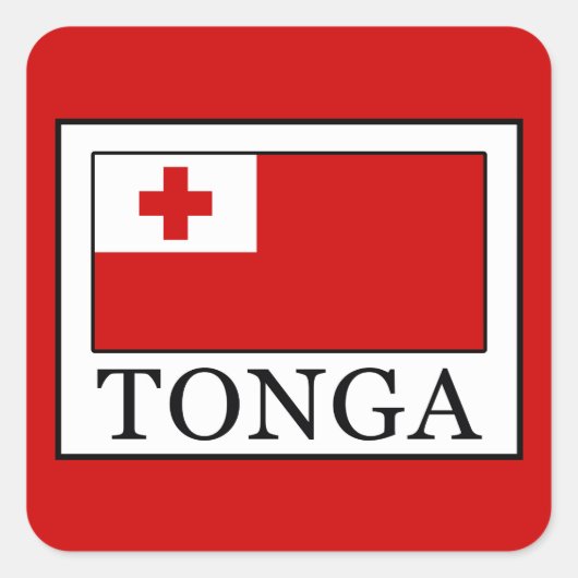 Tonga Vierkante Sticker (Voorkant)