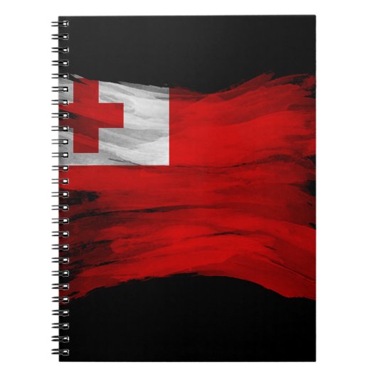 Tonga vlag penseelstreek, nationale vlag notitieboek (Voorkant)