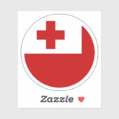 Tonga Vlag Ronde Sticker (Vel)