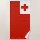 Tonga vlag strandlaken (Voorkant)