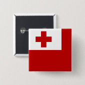 Tonga-vlag Vierkante Button 5,1 Cm (Voorkant /achterkant)